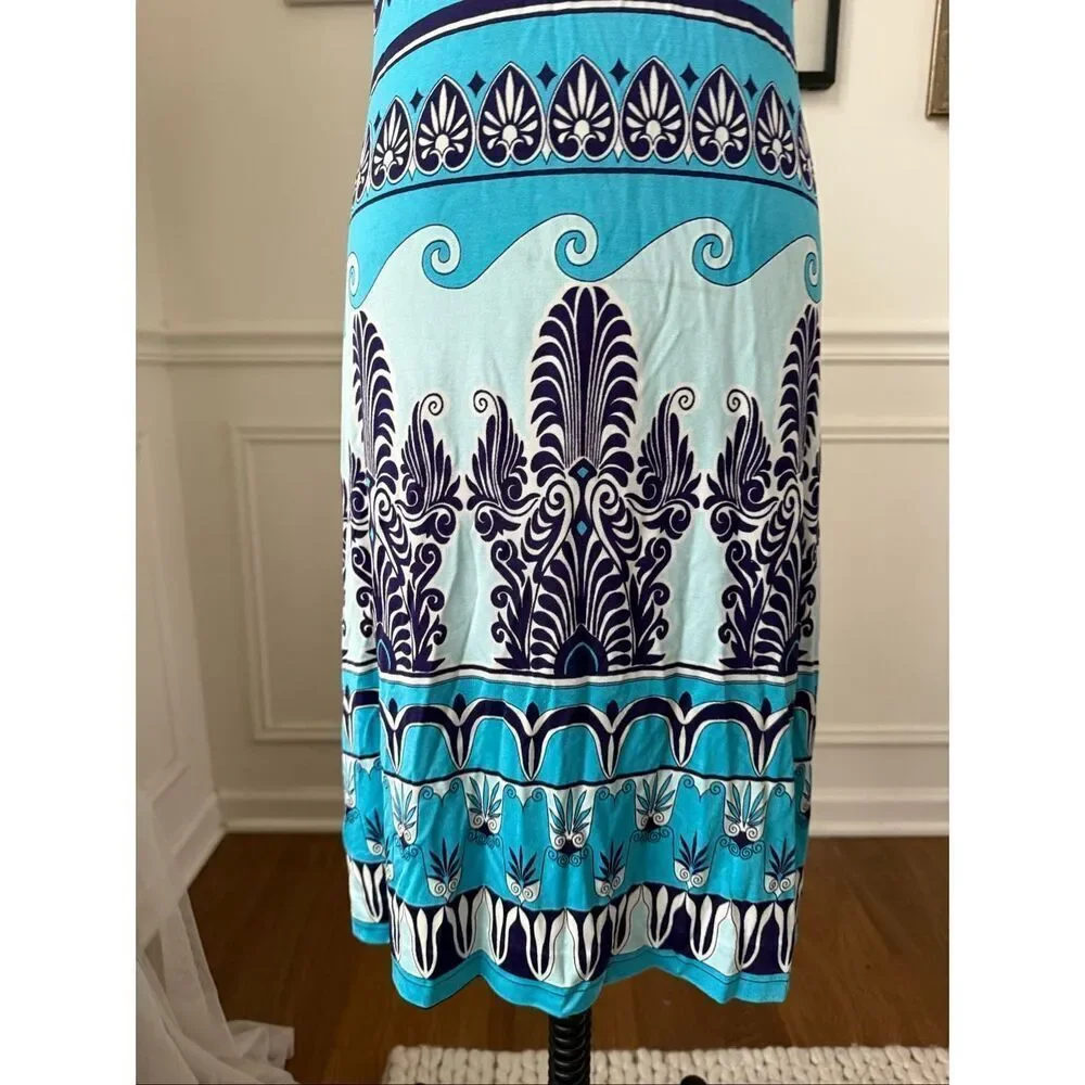 Tory Burch 100% Silk Jersey Damask Sleeveless Dress $495 M